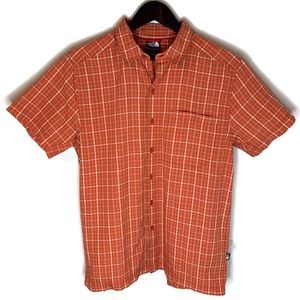 The North Face Orange Plaid Short Sleeve Shirt